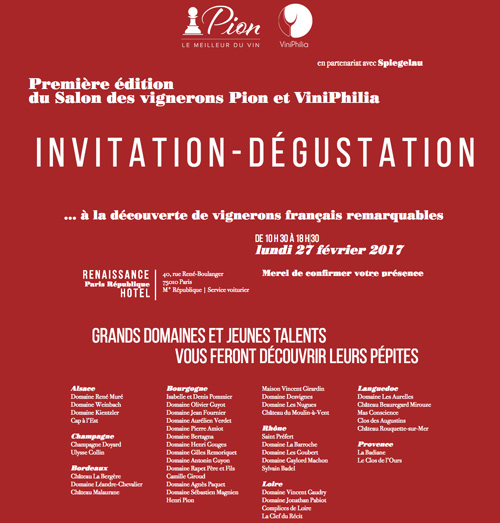 Invitation Salon Pion ViniPhilia