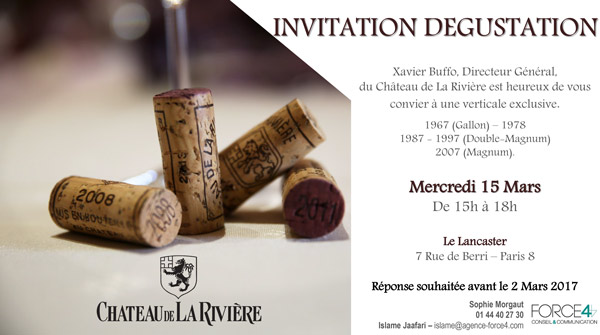 Flyer Dégustation Château La Rivière