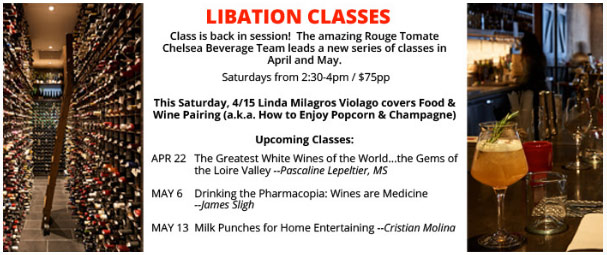 Flyer Libation Classes April-May at Rouge Tomate