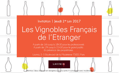 Invitation Lavinia Vignobles Français de l'étranger