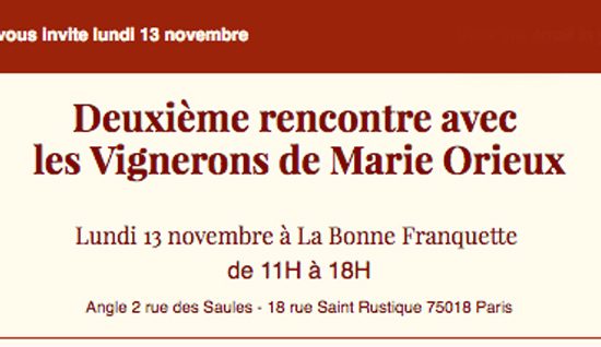 Flyer Les rencontres des vignerons Marie Orieux