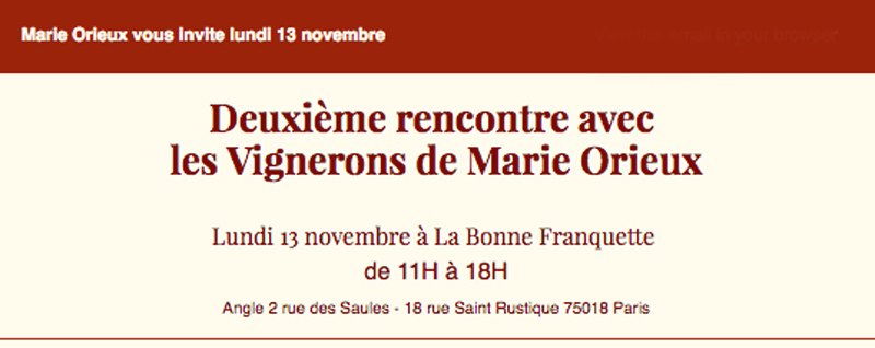 Flyer Les rencontres des vignerons Marie Orieux