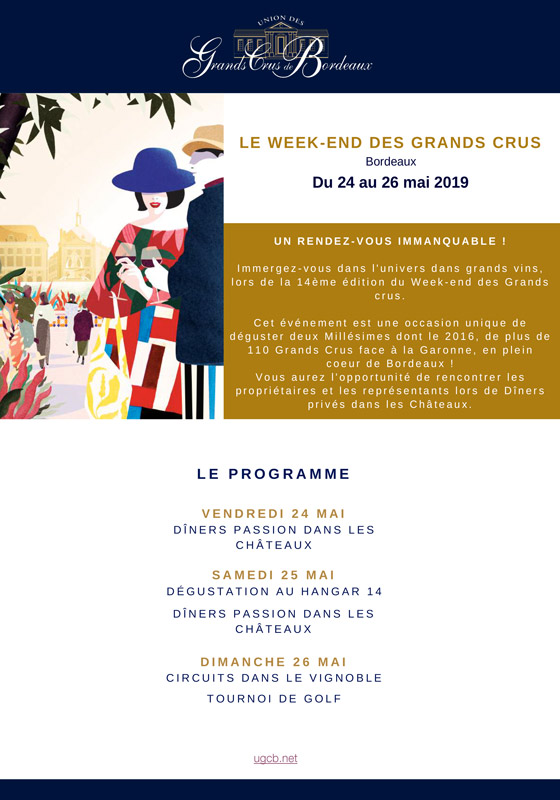 Programme du Weekend des Grands Crus de Bordeaux 2019