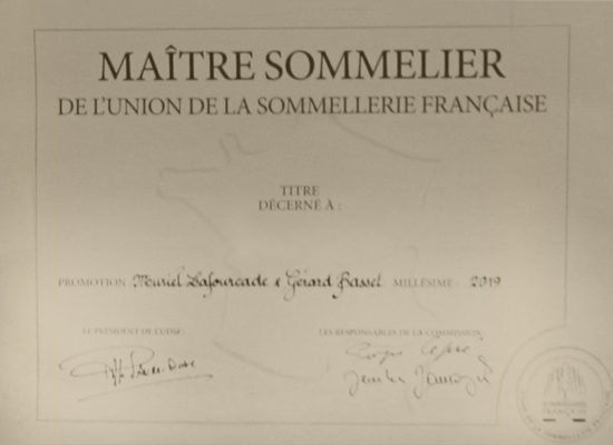 Diplôme de Maître Sommelier 2019