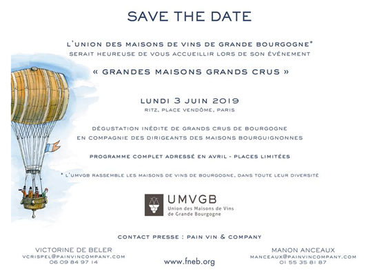 Invitation à la dégustation de l'Union des Maisons de Vins de Grande Bourgogne