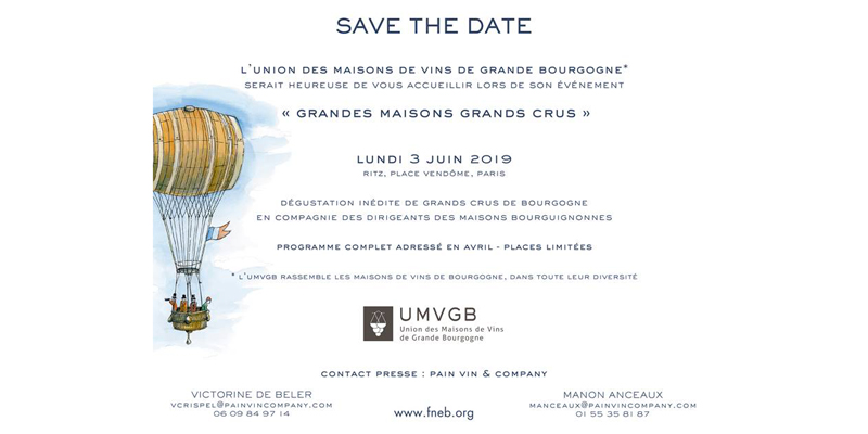 Invitation à la dégustation de l'Union des Maisons de Vins de Grande Bourgogne