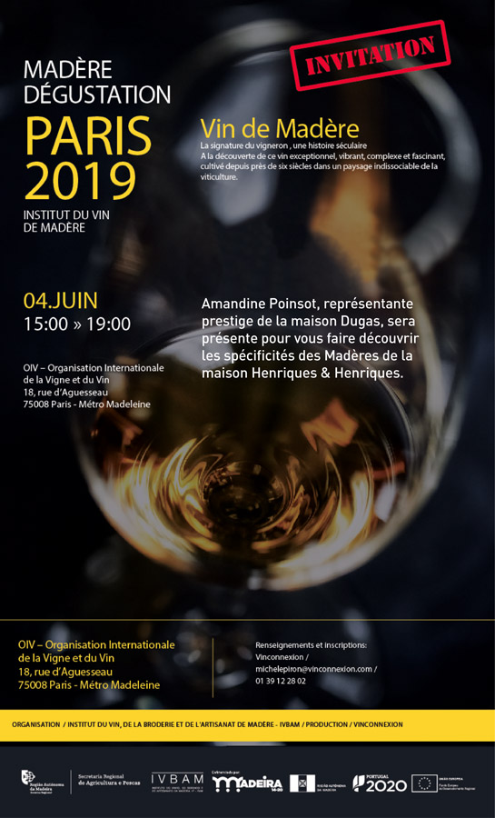 Flyer de la dégustation de Vins de Madère 2019 