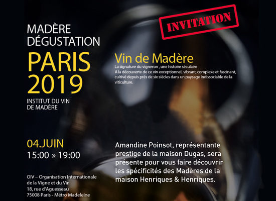 Invitation à la dégustation de Vins de Madère 2019