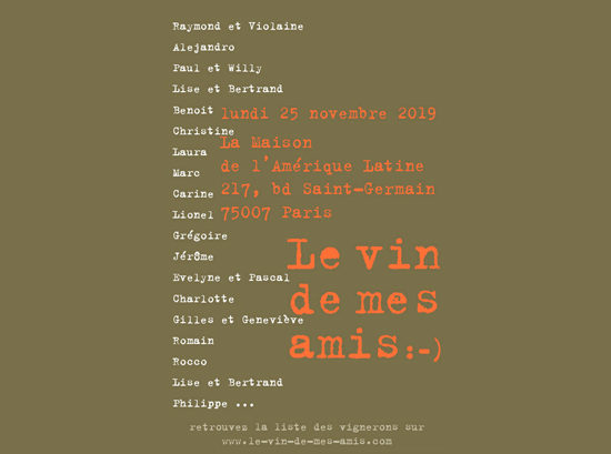 Flyer de la dégustation le vin de mes amis