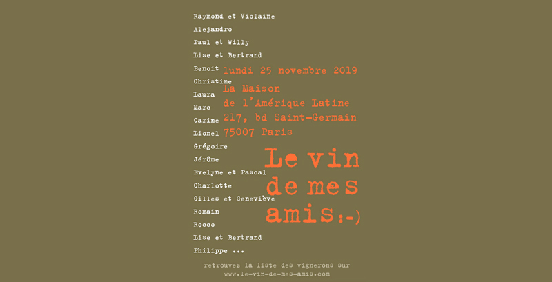 Flyer de la dégustation le vin de mes amis