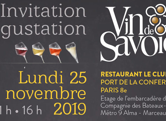 Invitation Grande dégustation de Vins de Savoie