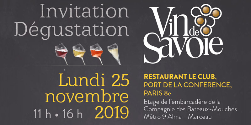 Invitation Grande dégustation de Vins de Savoie