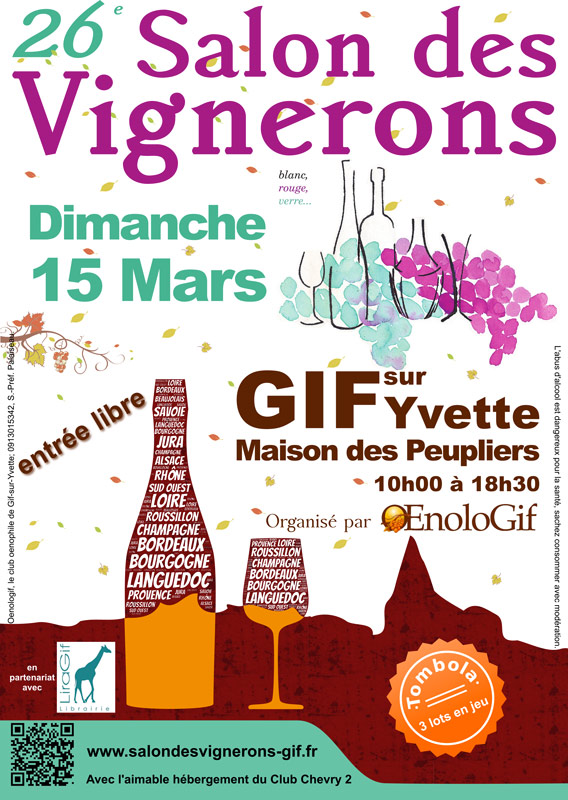 Affiche du 26e Salon OenoloGif de Gif-sur-Yvette