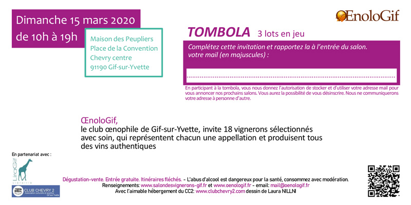 Tombola du 26e Salon OenoloGif de Gif-sur-Yvette