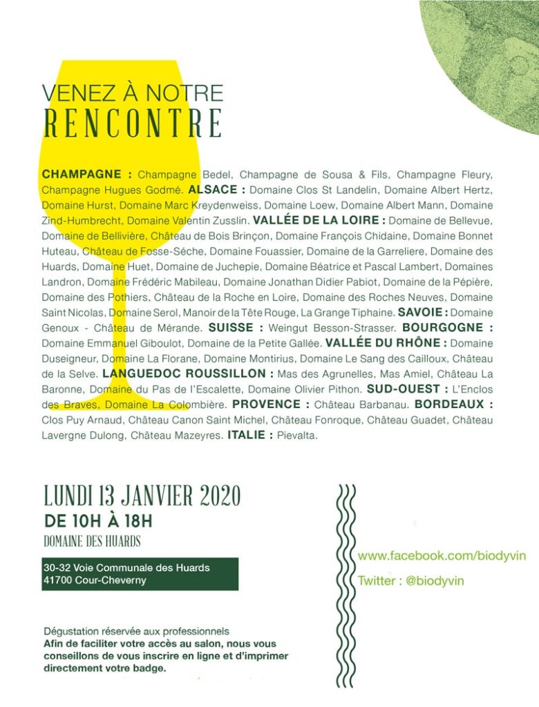 Vignerons Dégustation Biodyvin 2020